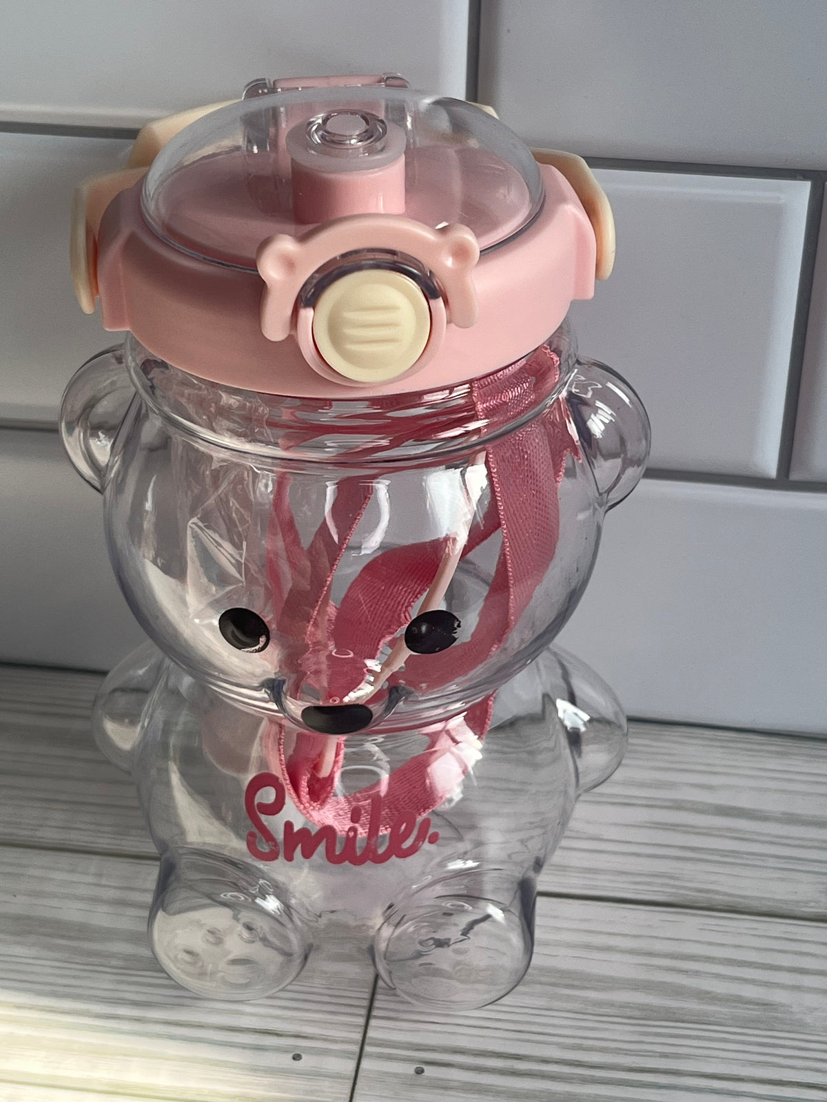 Pink Bear Water Bottle