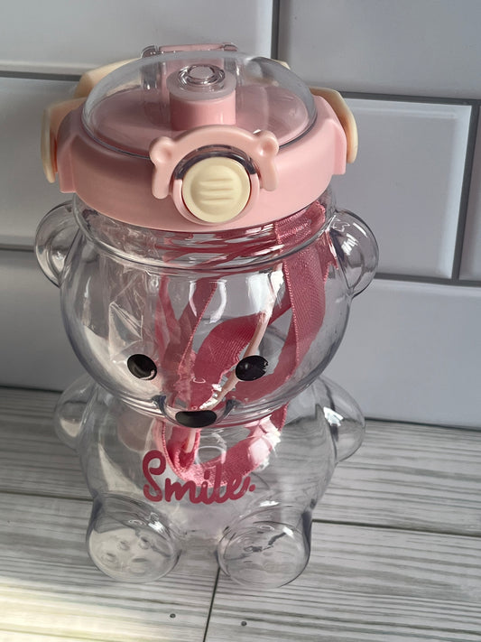 Pink Bear Water Bottle