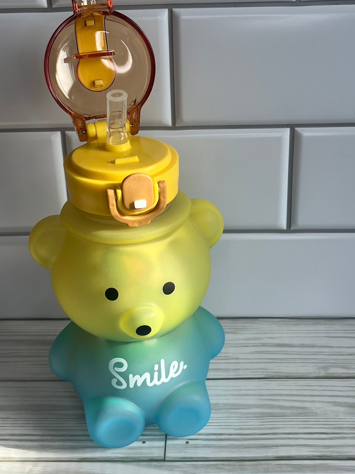 Yellow/blue Bear water bottle